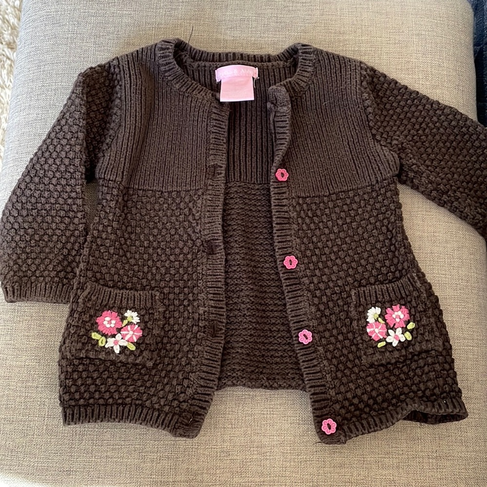 Brown embroidered cardigan